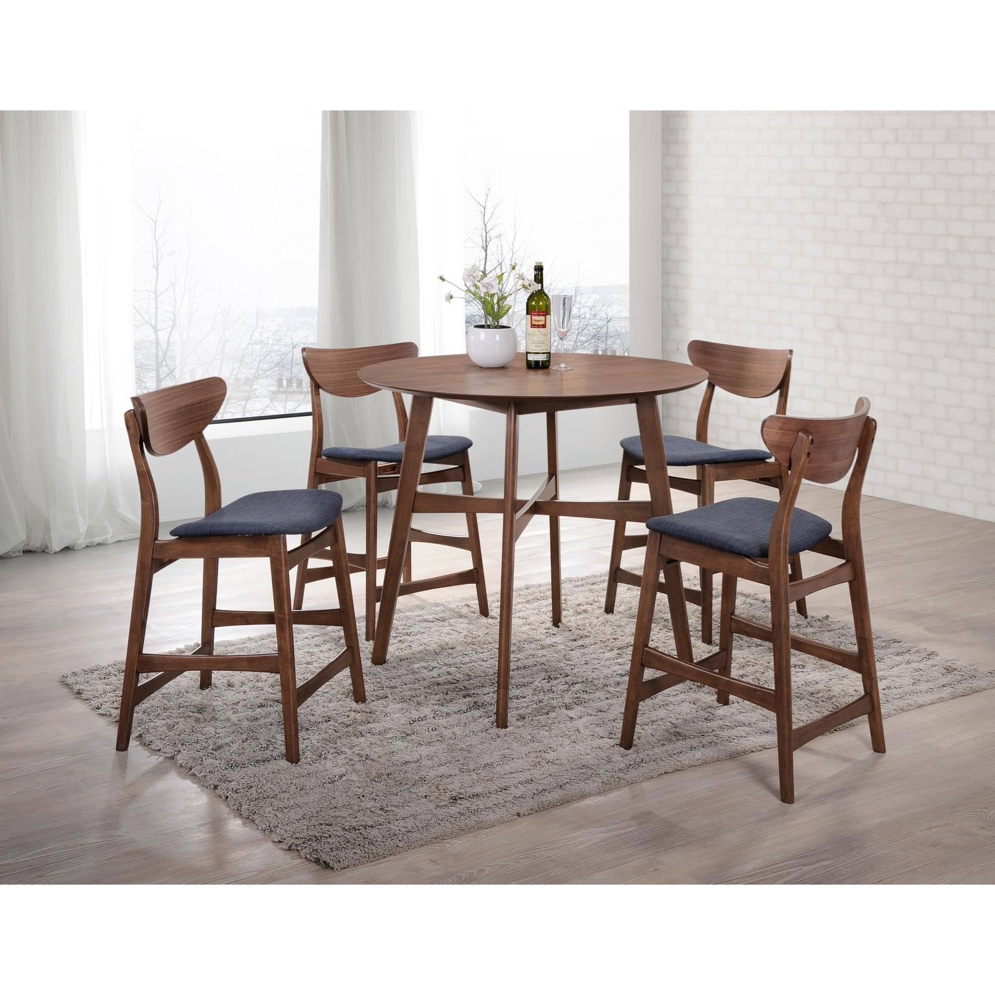 Simplicity Mid Century Modern Gathering Height Table And Chair Set Sadler S Home Furnishings Dining 5 Piece Sets