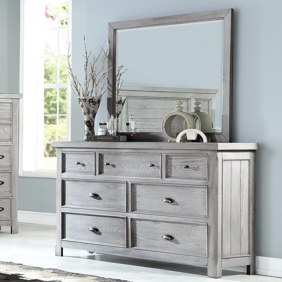 Emerald Warwick Ii Rustic 7 Drawer Dresser And Mirror Set Wilcox