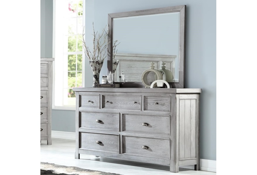 Emerald Warwick Ii Rustic 7 Drawer Dresser And Mirror Set Wilcox