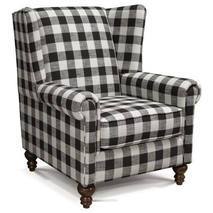 Dimensions Arden Traditional Winged Chair Wayside Furniture Upholstered Chairs