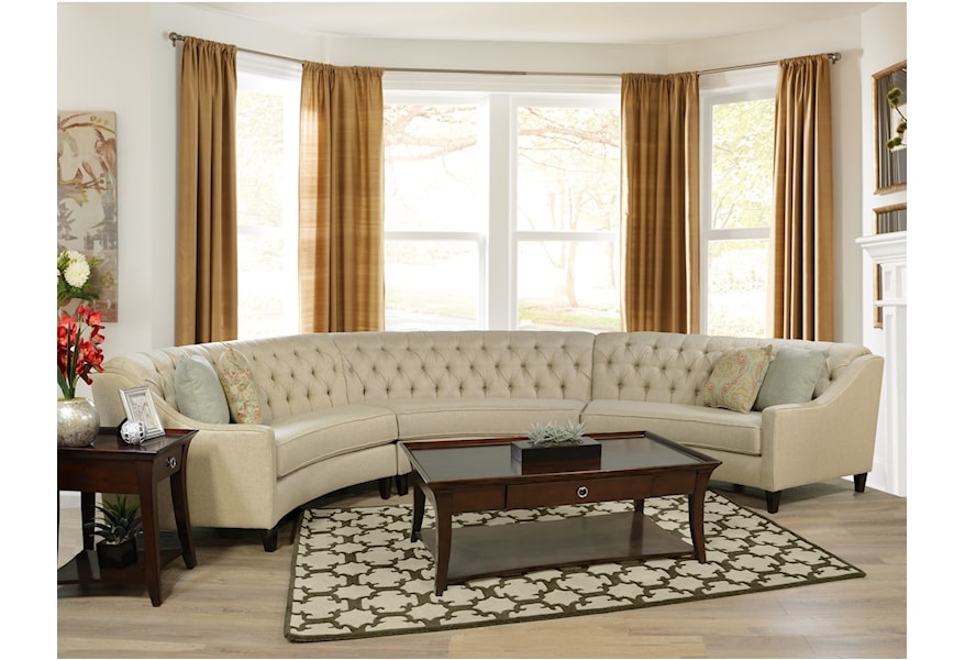 Rounded sectional sofa