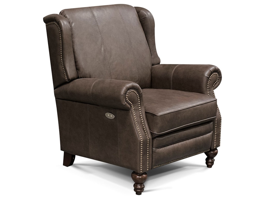 England Jonah Traditional Manual Leather Recliner With Nailhead Trim England Jonahrecliner