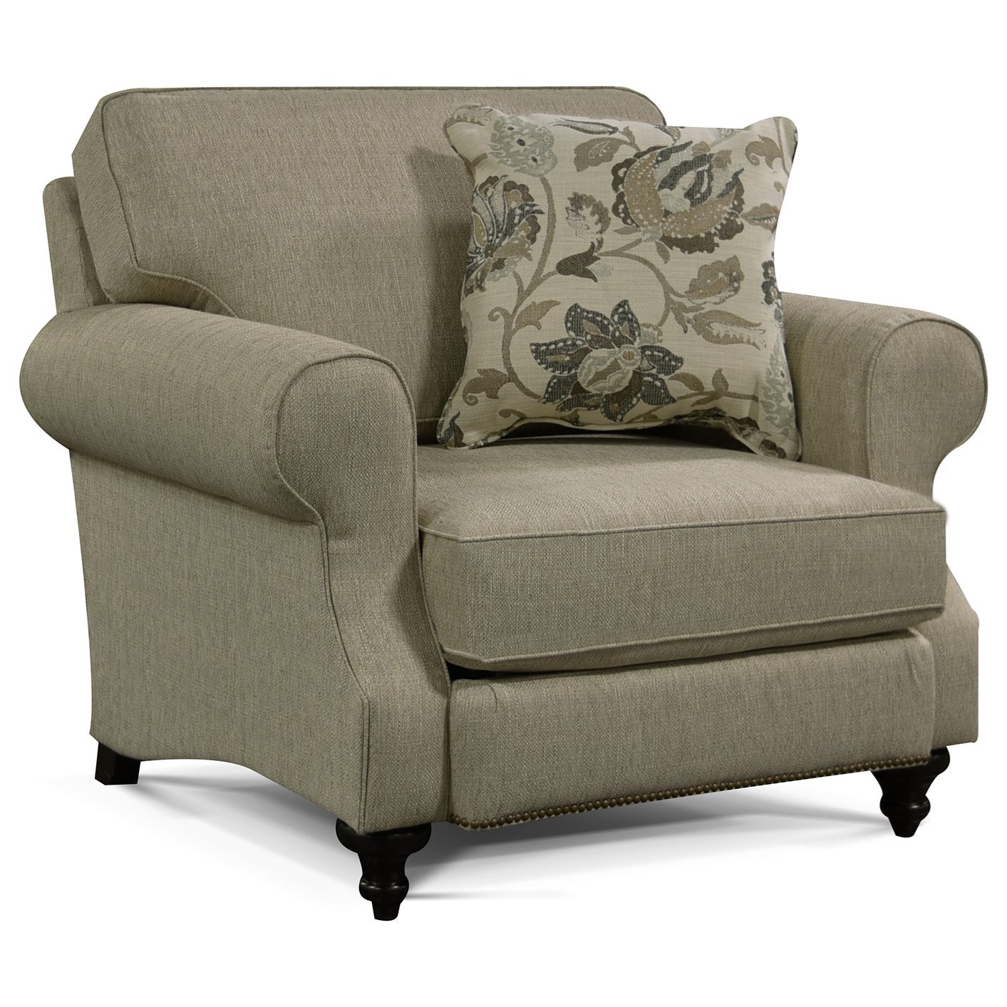 England Layla Traditional Chair With Nailhead Trim Reeds