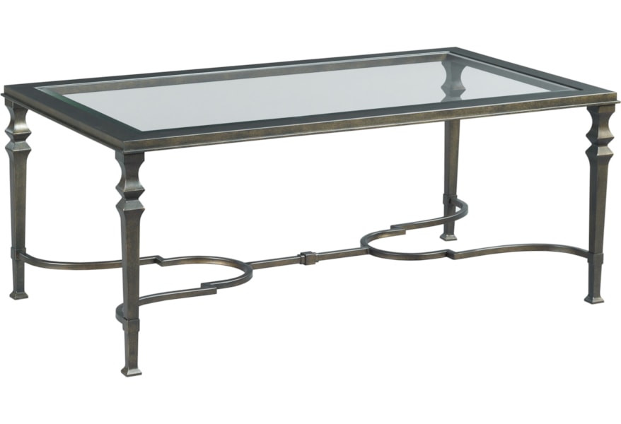 England Paragon Metal Rectangular Cocktail Table With Glass Top Virginia Furniture Market Cocktail Coffee Tables