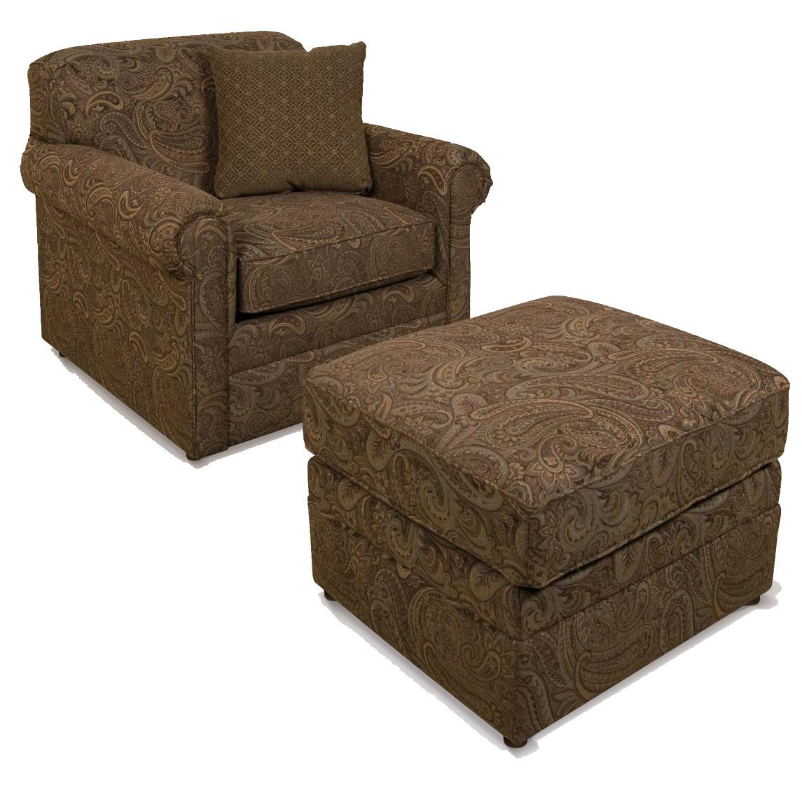 England Savona Chair And Ottoman Combo Reeds Furniture Chair Ottoman Sets