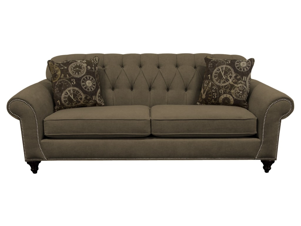 England Stacy 5735n Sofa With Nailheads And On Tufted Seat Back England Stacysofa With Nailheads