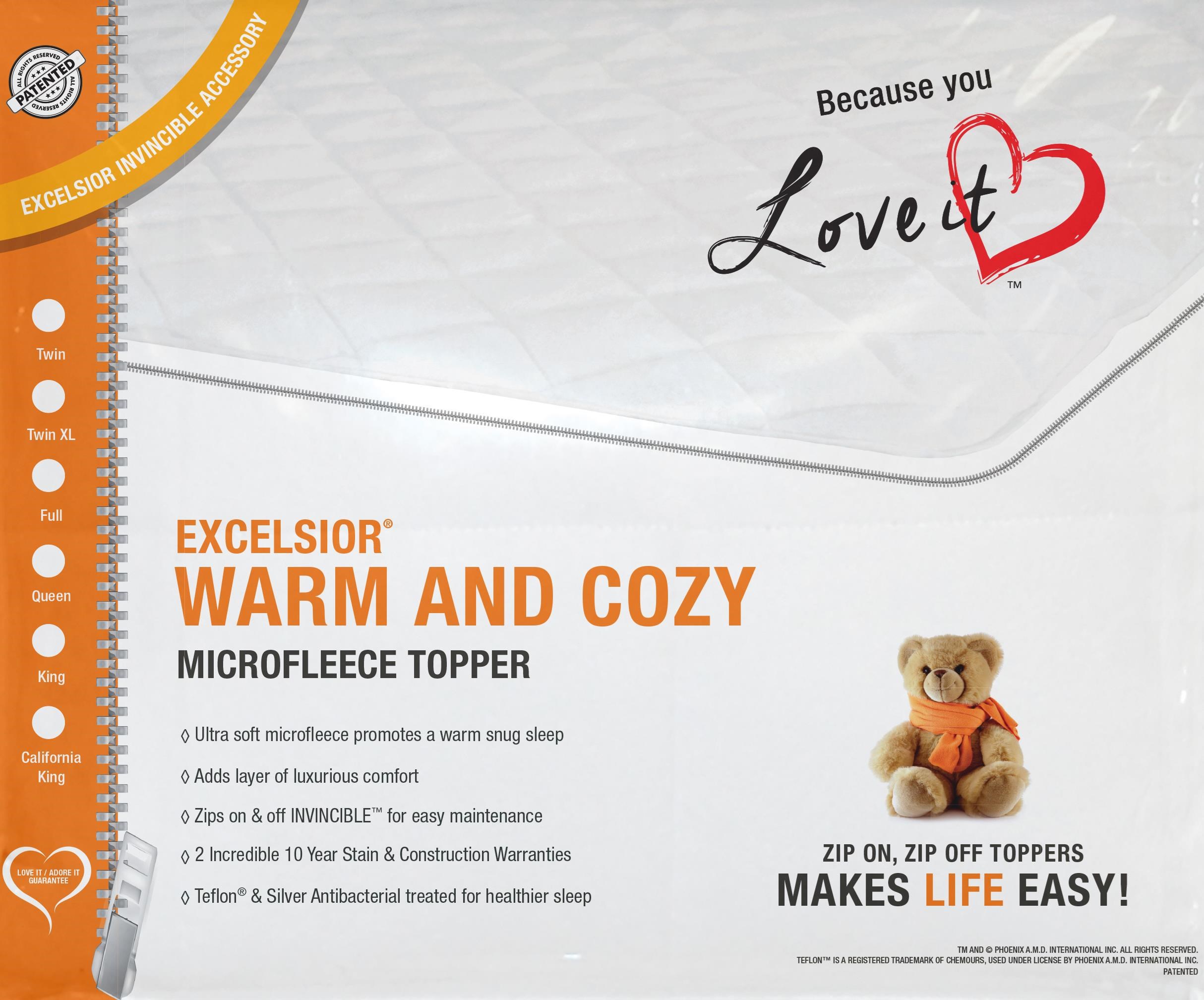 Excelsior Warm Cozy King Mattress Topper Slumberworld