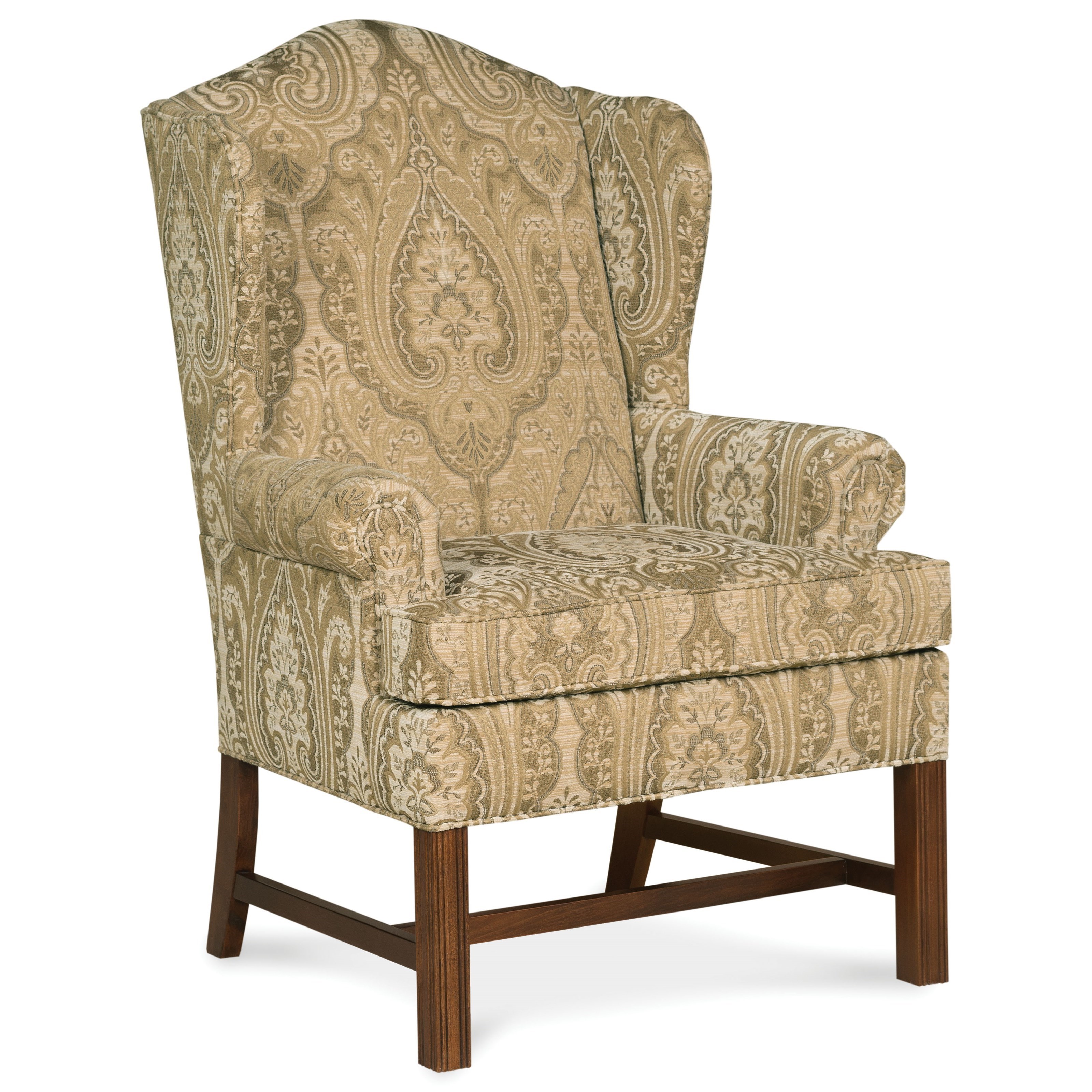 Fairfield 1072 Upholstered Wing Chair With High Exposed Wood Leg Lindy S Furniture Company Wing Chairs