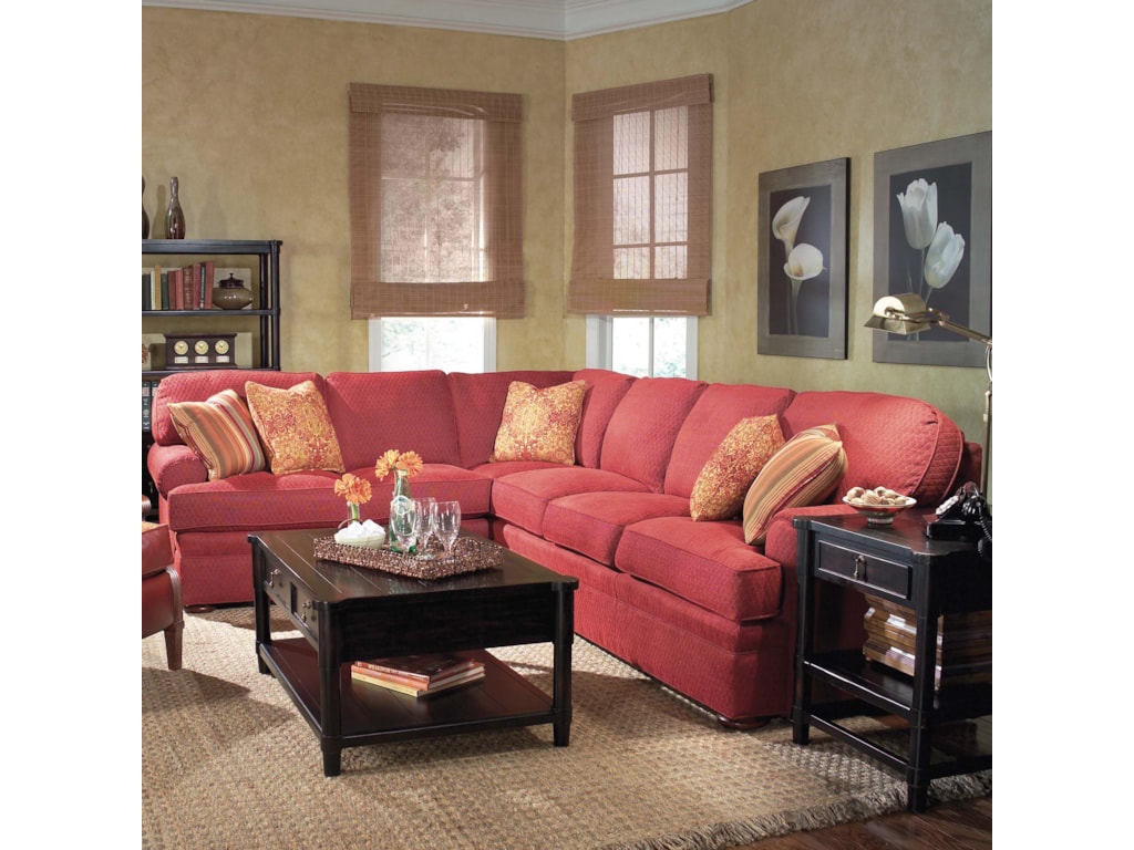 Fairfield 3722 2 Piece Sectional Sofa With Bun Feet Olinde S Fairfield 3722 2 Piece Sectional Sofa With Bun Feet