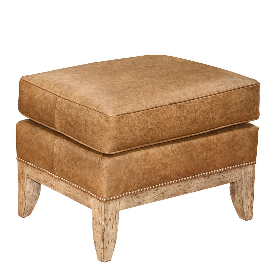 Fairfield Chairs Leather Ottoman with Nailhead Trim Belfort Furniture