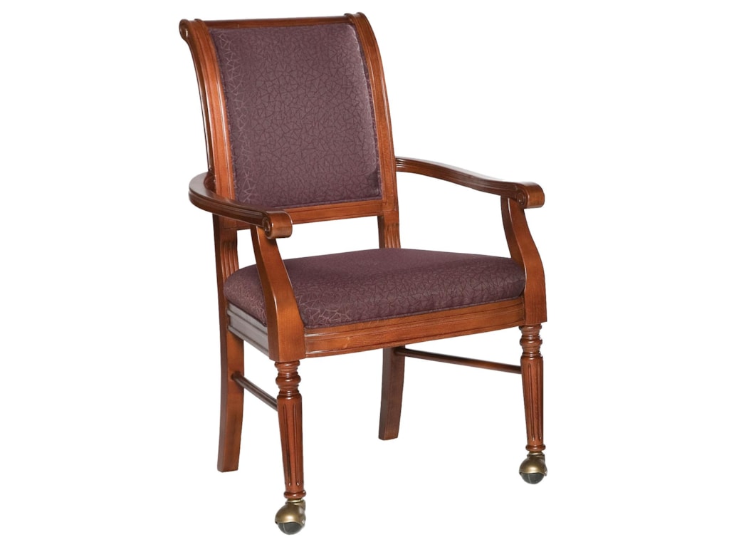 Fairfield Chairs Picture Frame Arm Chair With Front Leg Casters Wayside Furniture Exposed Wood Chairs