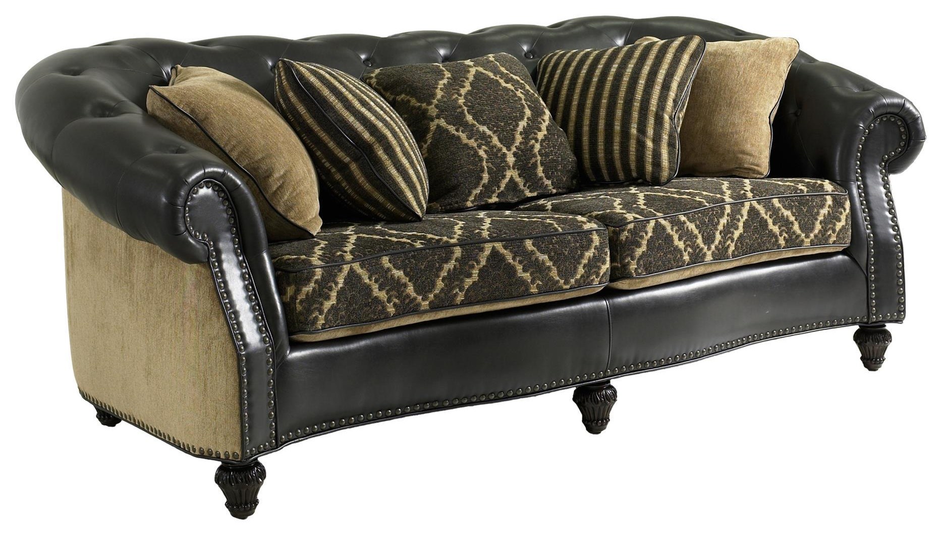 Fairmont Designs Grand Estates Traditional Stationary Sofa With Carved Wood Frame And Nailheads Royal Furniture Sofas
