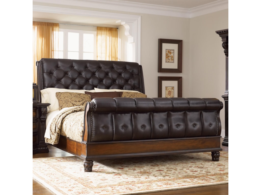 Fairmont Designs Grand Estates King Sleigh Bed W Leather Upholstery Fairmont Designs Grand Estatesking Sleigh Bed