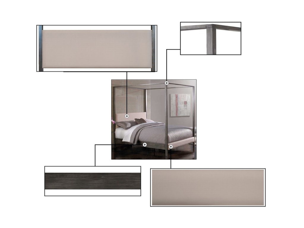 Fashion Bed Group Upholstered Headboards and BedsQueen Avalon Canopy Bed
