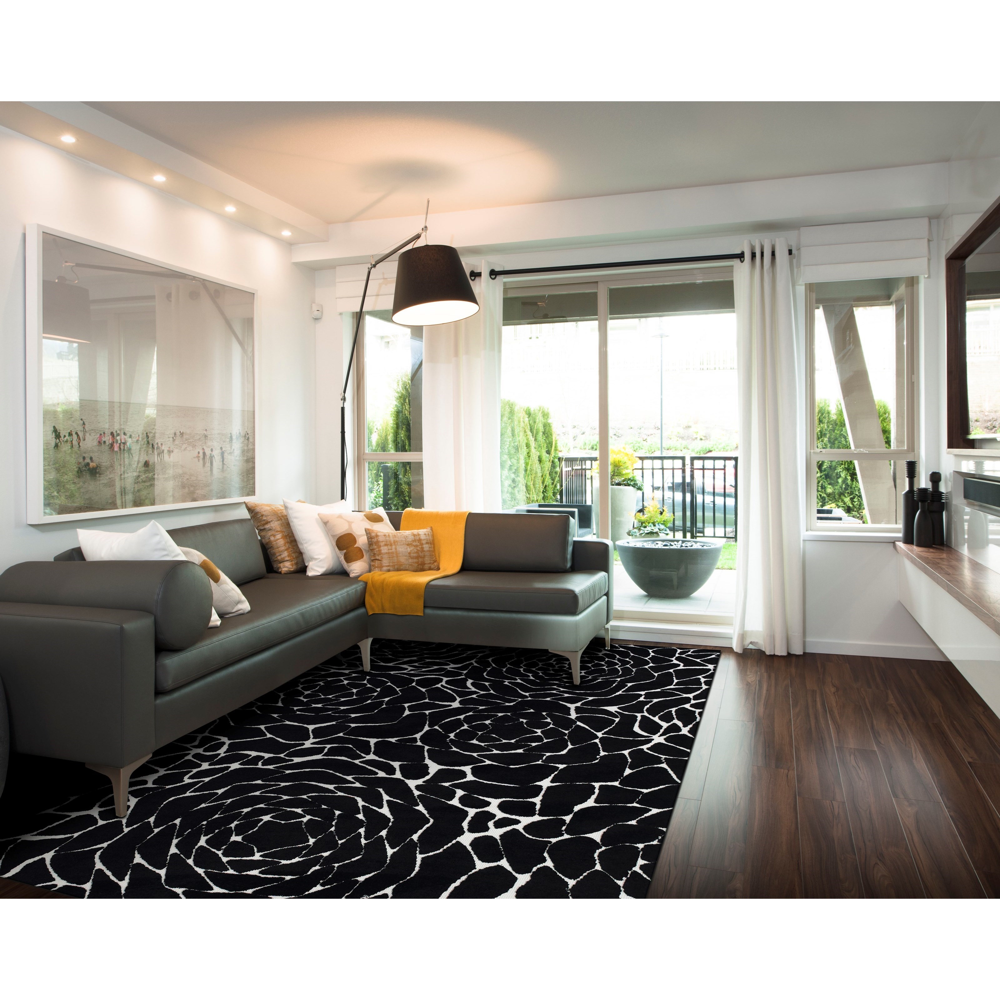 Feizy Rugs Carina Black White 5 X 8 Area Rug Sprintz Furniture