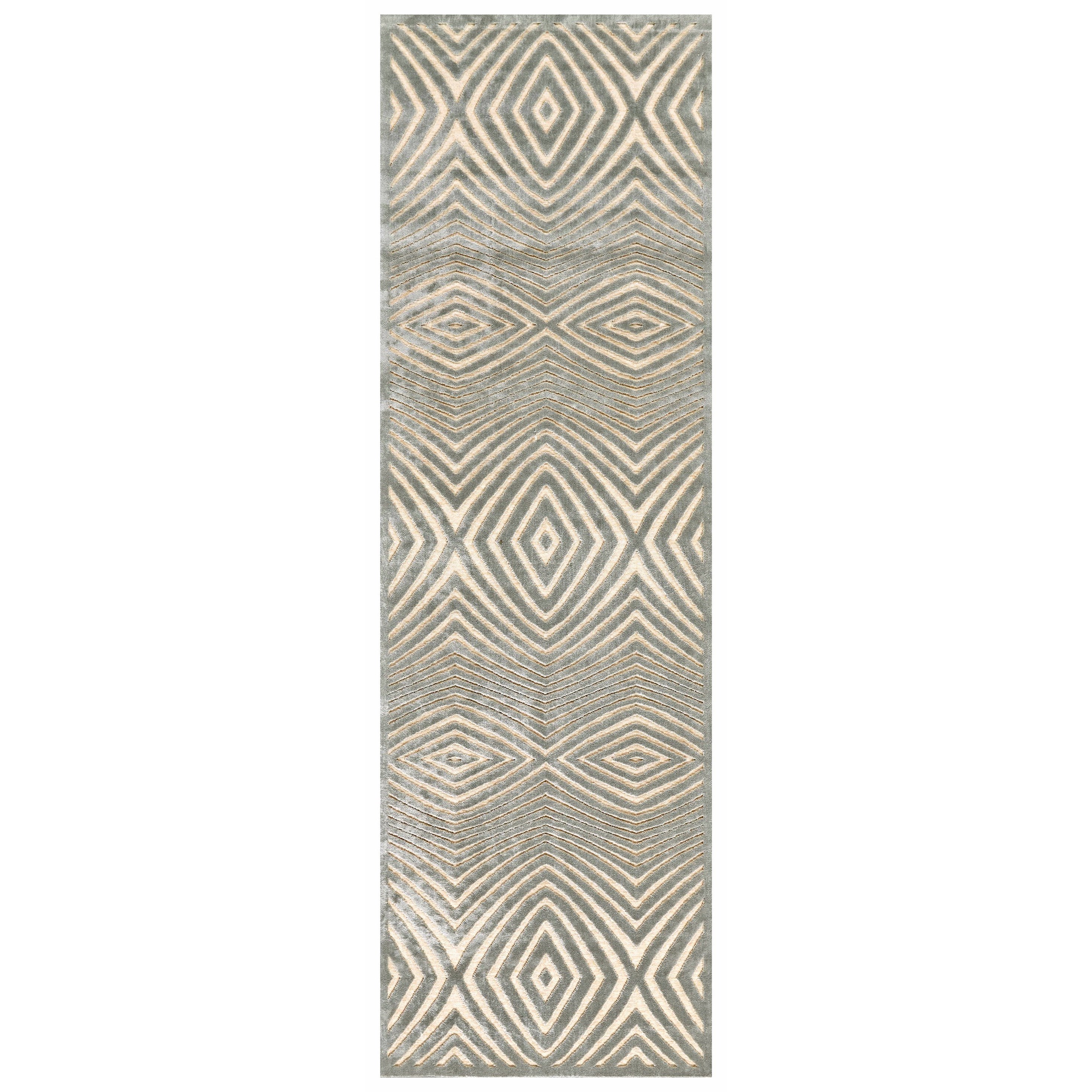 Feizy Rugs Saphir Callo Cream Silver 2 6 X 8 Runner Rug Sprintz Furniture Rugs