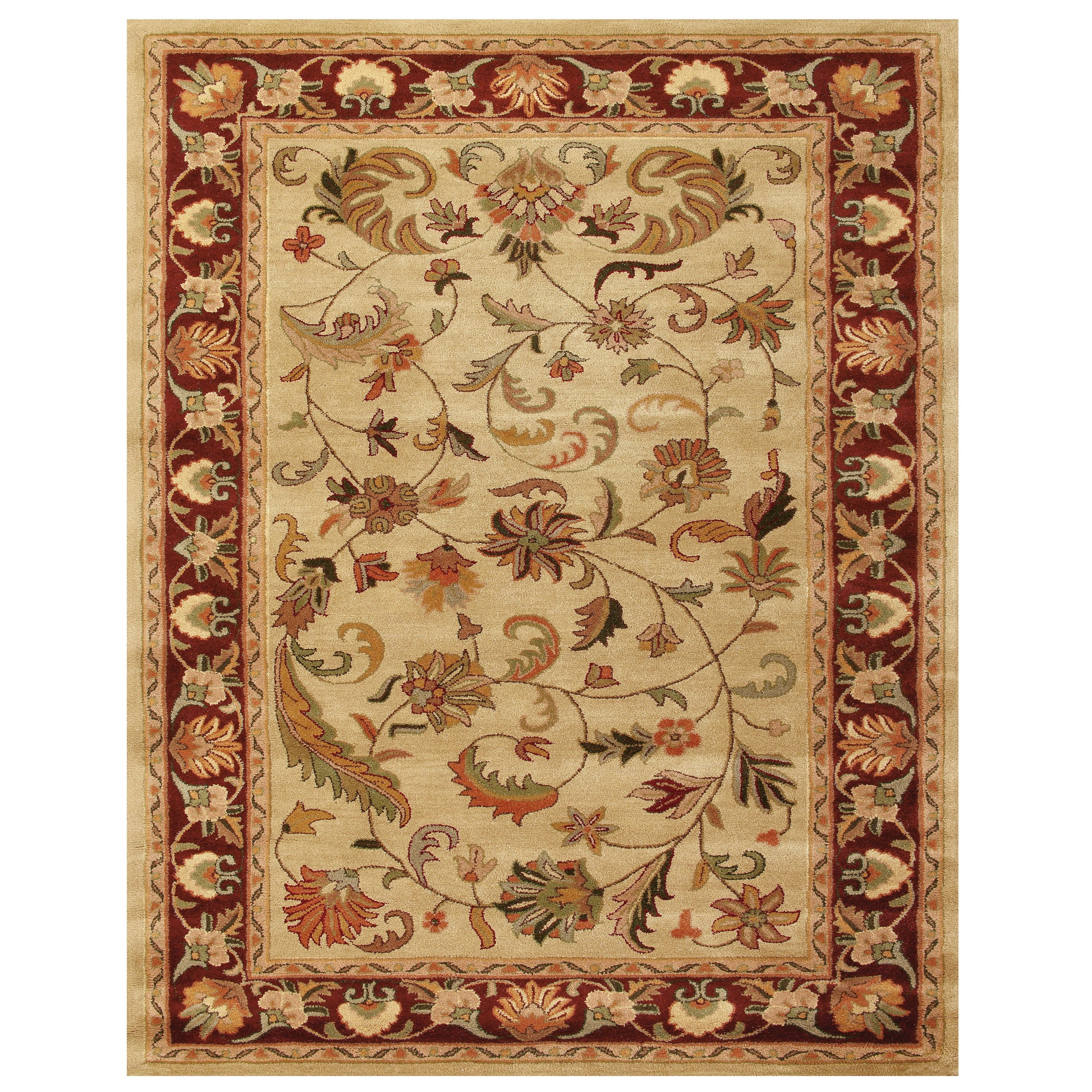 Feizy Rugs Yale Ivory Red 8 X 11 Area Rug Sprintz Furniture Rugs