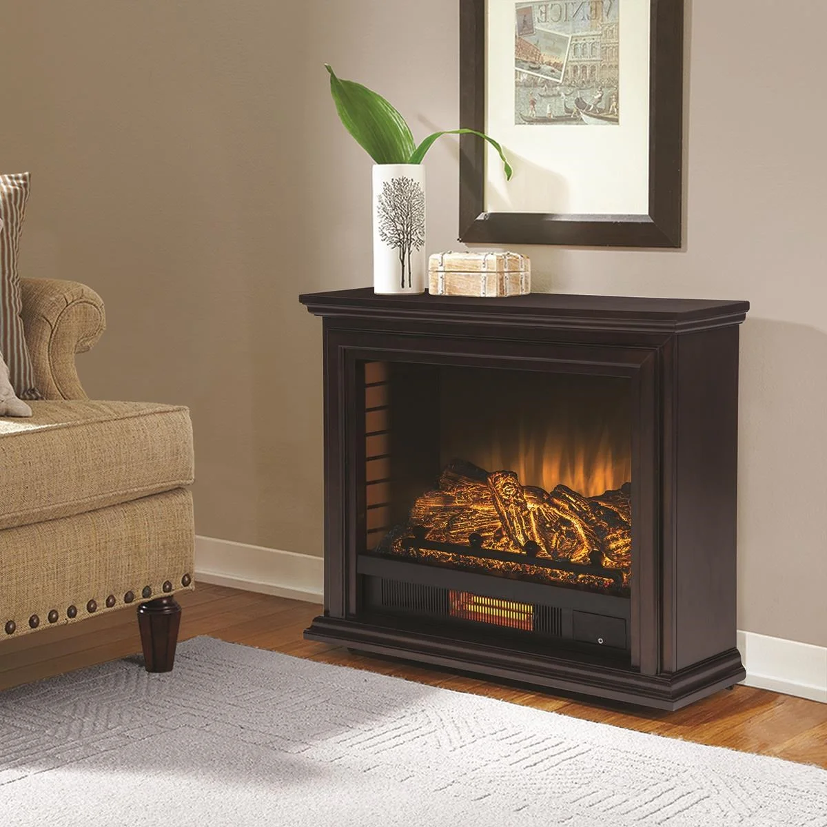 Fina Designs Fireplaces DAKOTA MOBILE FIREPLACE CONSOLE | Darvin Furniture  | Fireplaces