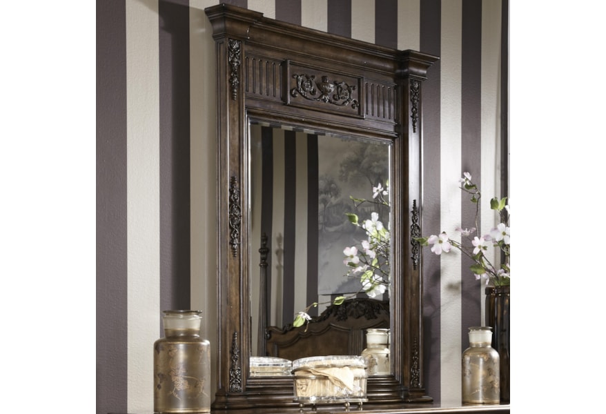 Michael Harrison Belvedere Traditional Mirror With Hand Carved
