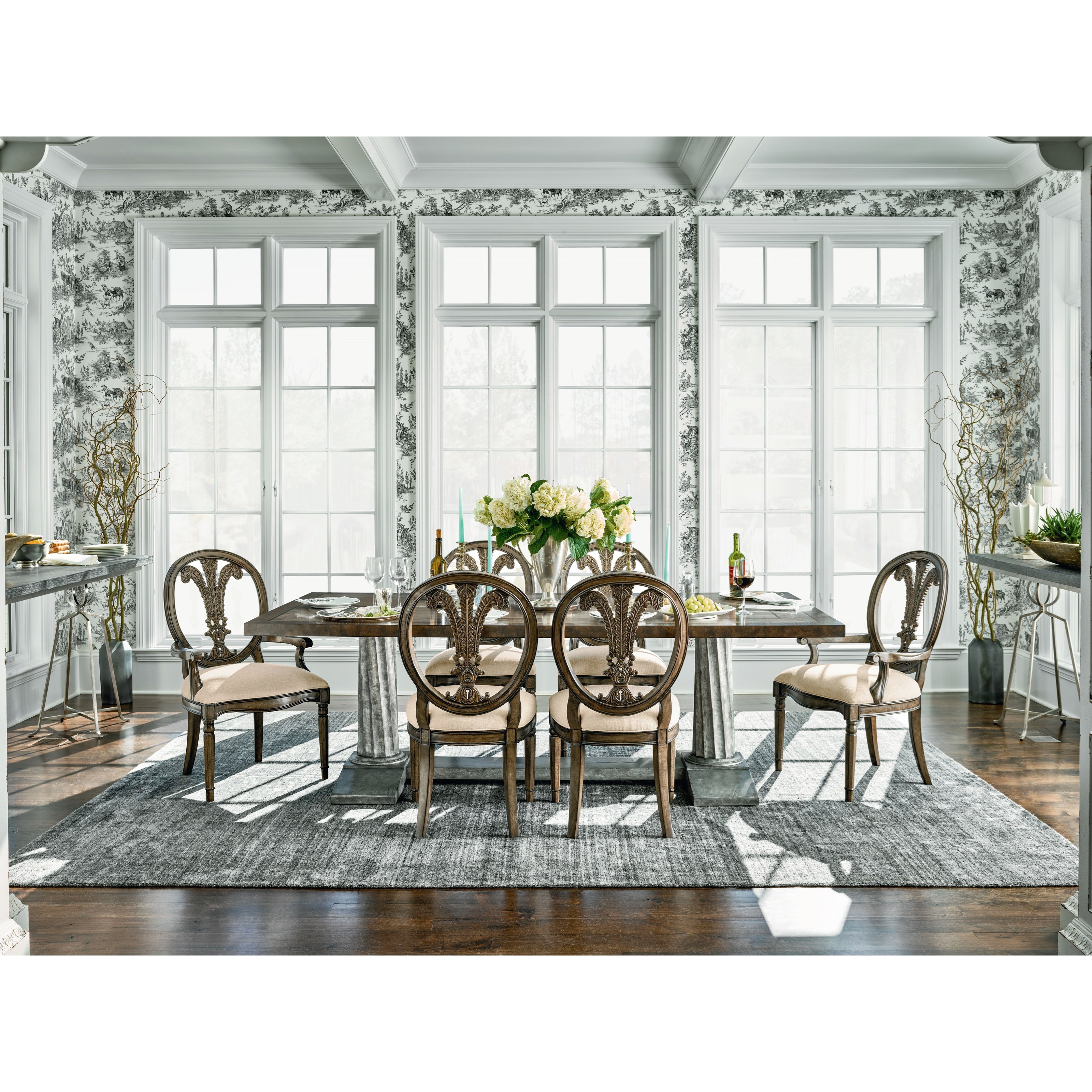 Belfort Signature Veranda Kensington Dining Table With Inlay Top