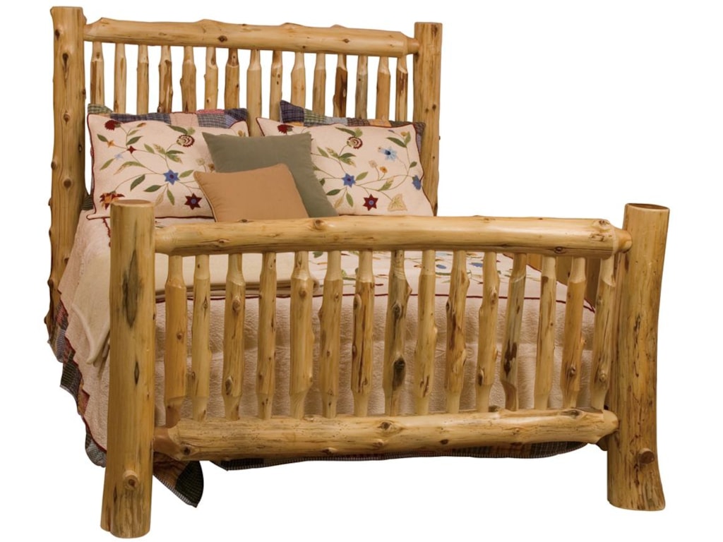 Fireside Lodge 10041 Queen Small Spindle Log Bed With Hand Fireside Lodge 10041 Queen Small Spindle Log Bed With Hand
