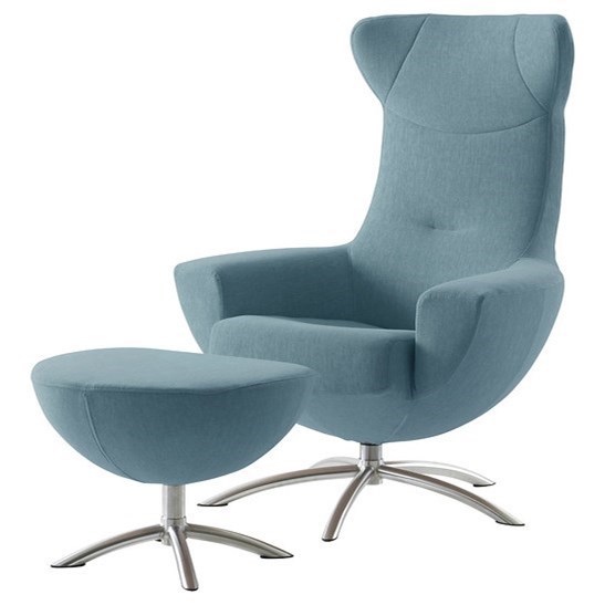 Fjords By Hjellegjerde Baloo Contemporary Chair And Footstool With Flared Headrest Furniture Superstore Rochester Mn Chair Ottoman