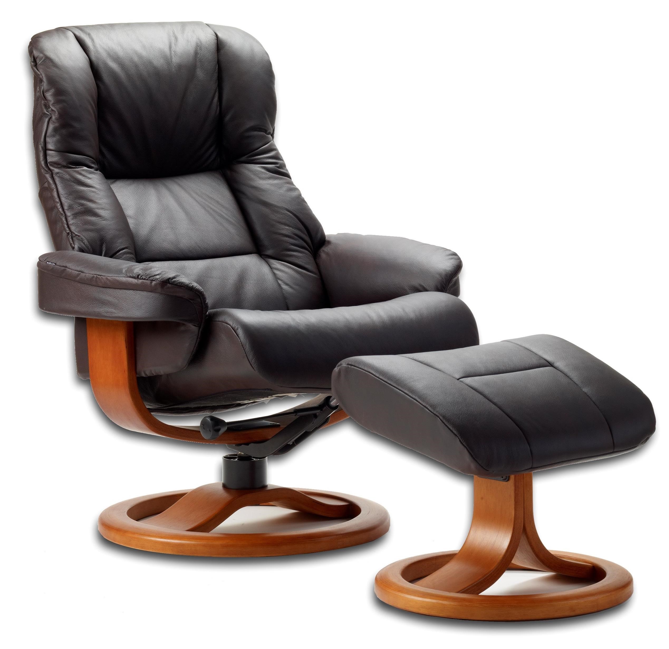 Fjords By Hjellegjerde Loen Large Contemporary Recliner And Ottoman With Padded Arms Rooms And Rest Chair Ottoman