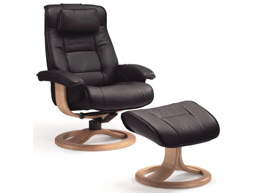 Fjords By Hjellegjerde Mustang Small Contemporary Recliner And Fjords By Hjellegjerde Mustangsmall Recliner And Ottoman Set