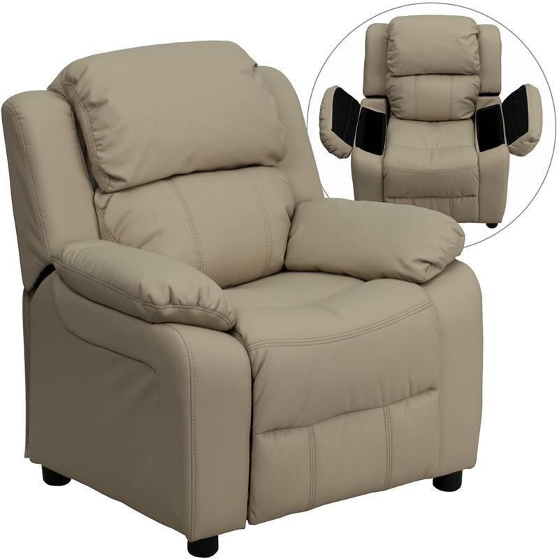 Flash Furniture Kids Recliner With 2 Storage Arms Deluxe Padded Contemporary Beige Vinyl Kids Recliner With 2 Storage Arms Westrich Furniture Appliances Children S Chairs About 0% of these are living room sofas. flash furniture kids recliner with 2