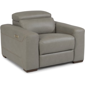 Flexsteel Lexon 1121 50ph Contemporary Reclining Chair With Power Headrest Dunk Bright Furniture High Leg Recliners