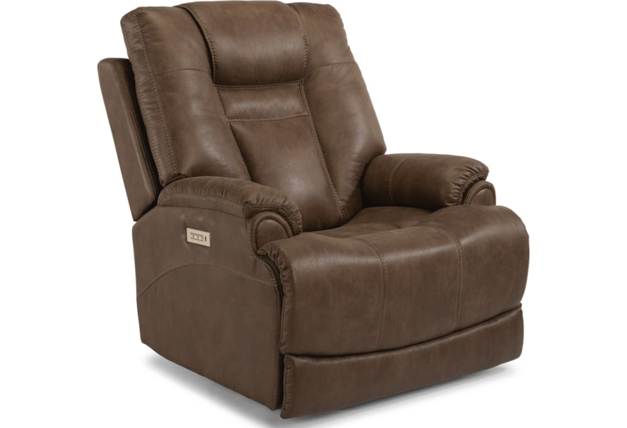 Flexsteel Marley 1714 50ph Casual Power Recliner With Power Headrest Power Adjustable Lumbar Support Furniture And Appliancemart Recliners