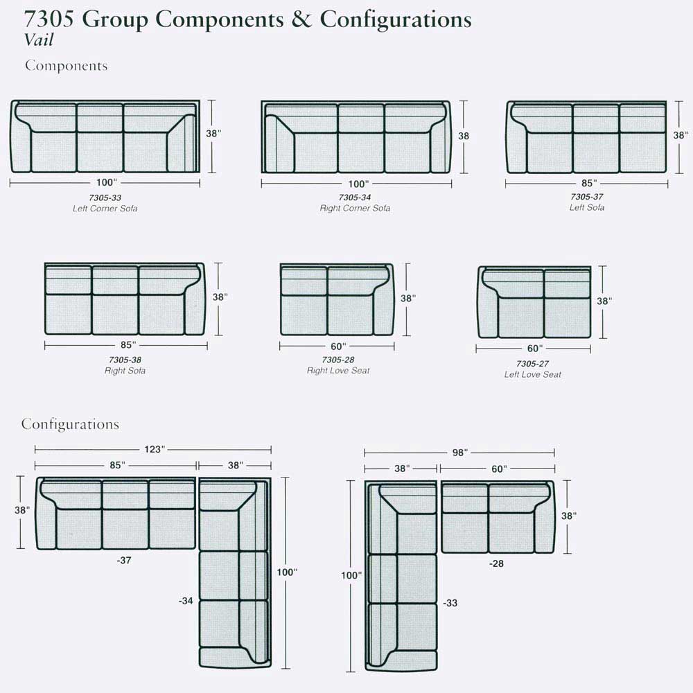 Flexsteel Vail Three Piece Sectional With Chaise Wayside Furniture Sectional Sofas