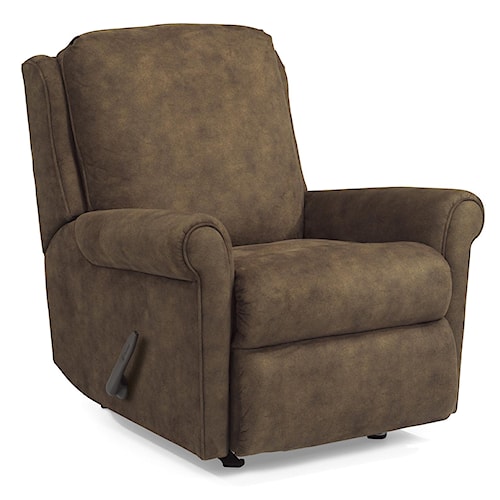 Flexsteel Accents Macy Rocking Power Recliner with Rolled Arms and Waterfall Cushion - Belfort ...