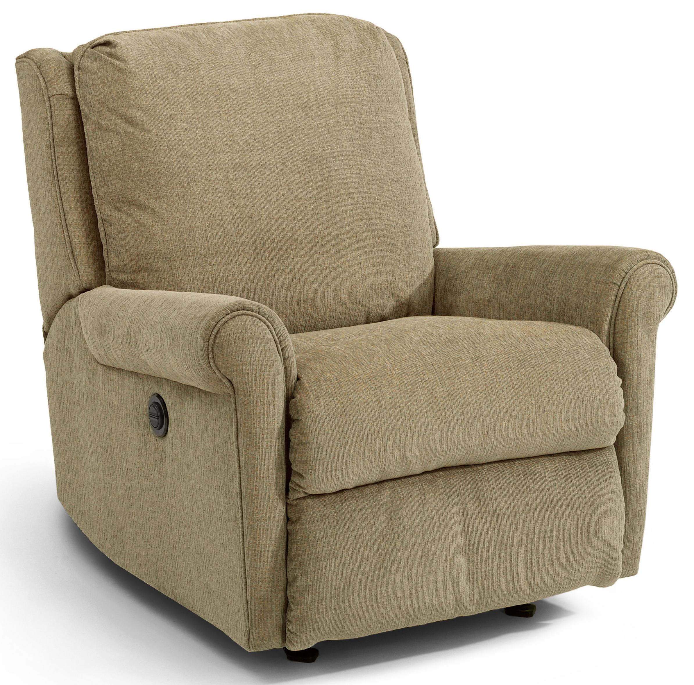 Flexsteel Accents Macy Rocking Recliner With Rolled Arms And