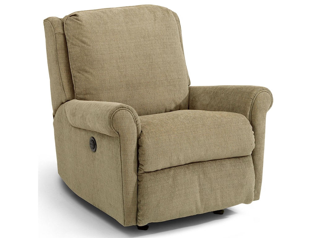 Flexsteel Accents Macy Rocking Recliner With Rolled Arms And