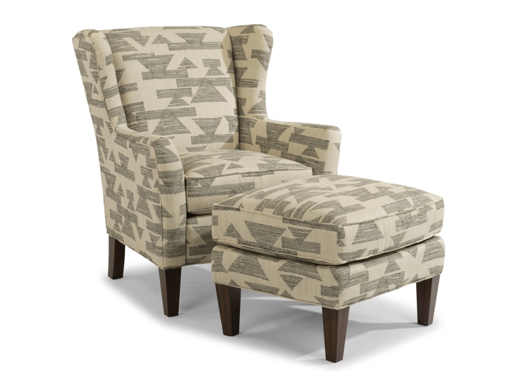 Flexsteel Ace Transitional Chair And Ottoman Set With Tall, Tapered Ace Transitional Chair and Ottoman Set with Tall, Tapered Legs by Flexsteel - Flexsteel Ace Transitional Chair And Ottoman Set With Tall, Tapered