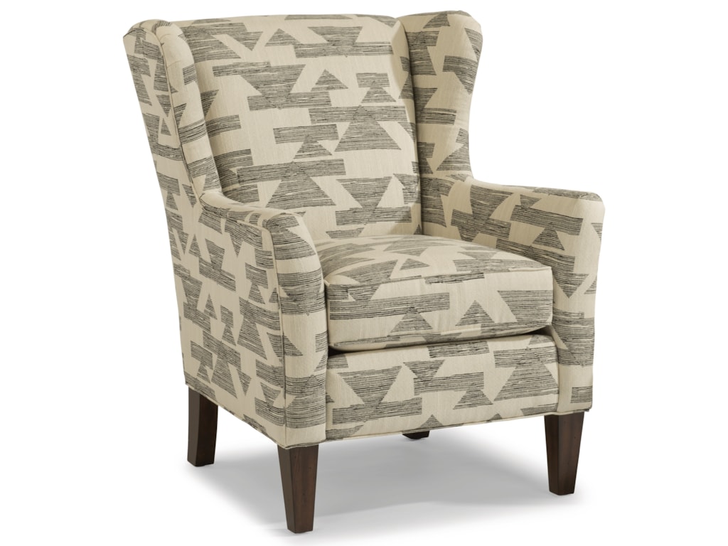 Flexsteel Ace Transitional Wing Chair With Tall Tapered Legs Wayside Furniture Upholstered Chairs