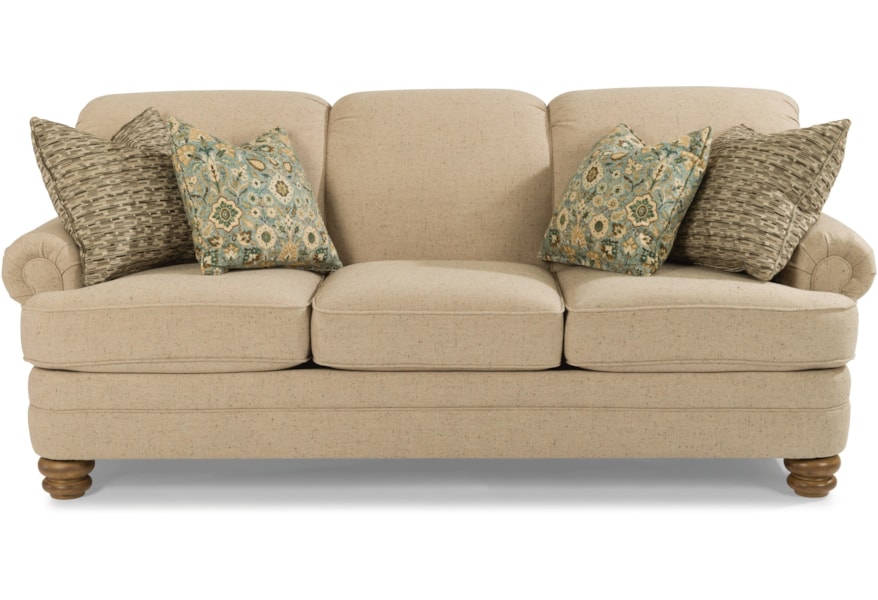 Flexsteel Bay Bridge 7790 31 Traditional Rolled Back Sofa Pilgrim Furniture City Sofas