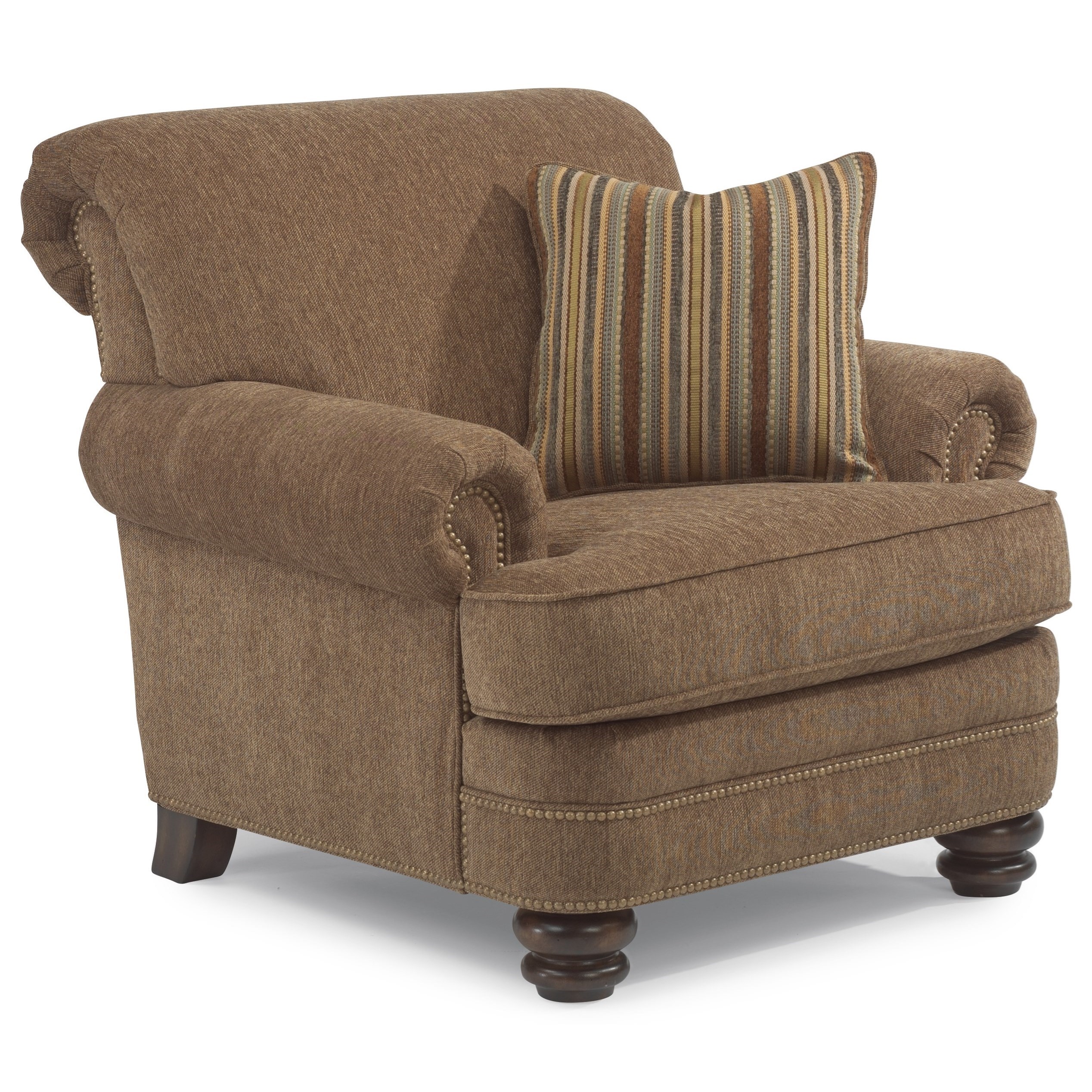 Flexsteel Bay Bridge Traditional Rolled Back Chair Conlin S Furniture Upholstered Chairs