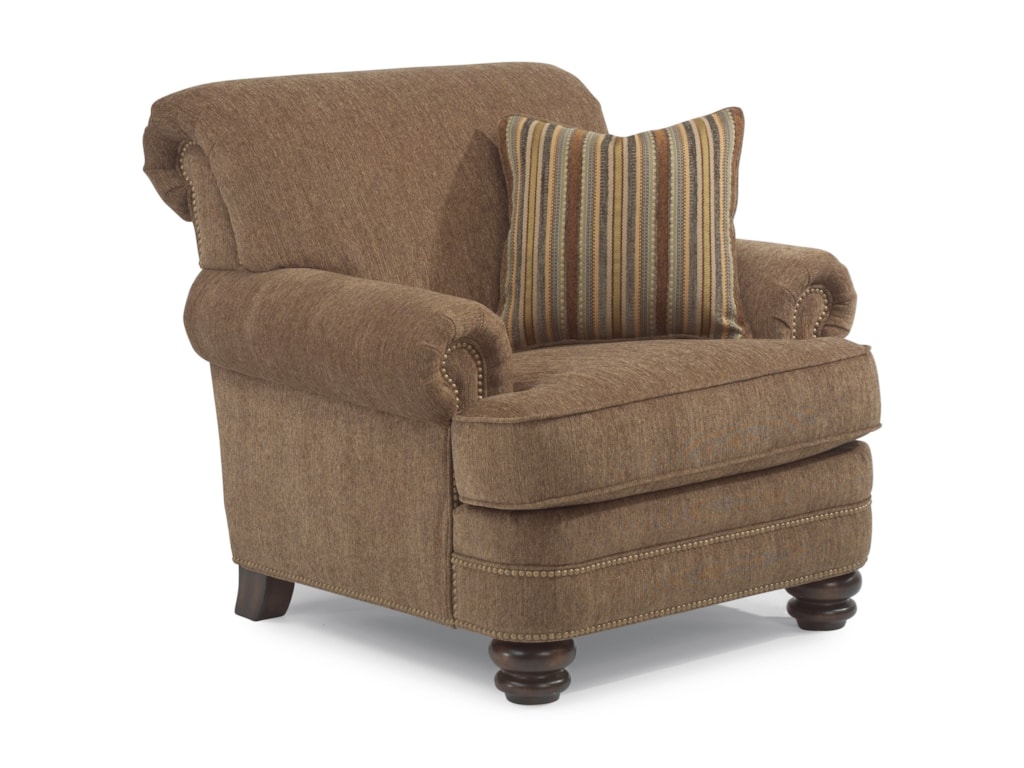 Flexsteel Bay Bridge Traditional Rolled Back Chair Conlin S Furniture Upholstered Chairs