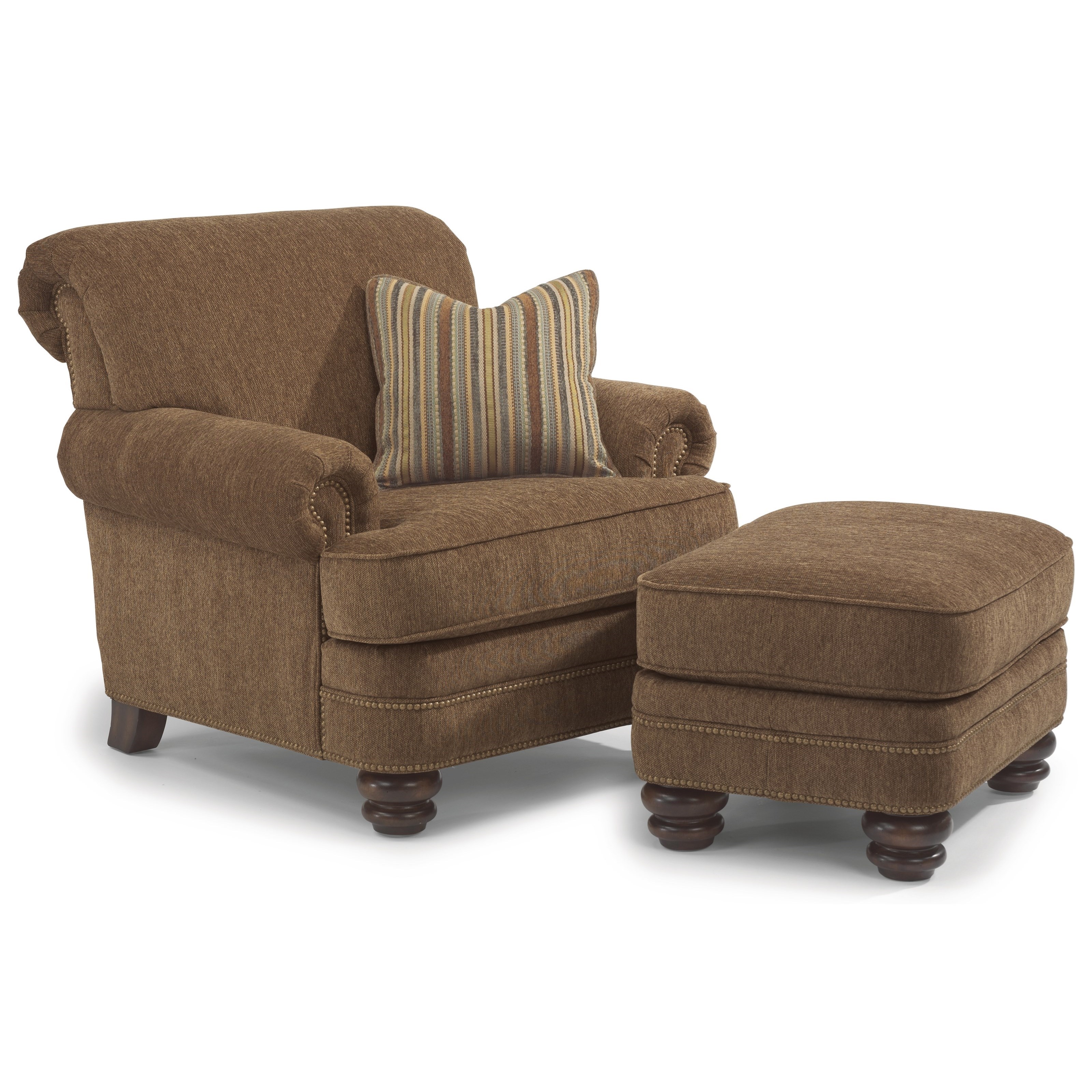 Flexsteel Fremont Chair With Rolled Back And Arms Crowley Furniture Mattress Upholstered Chairs