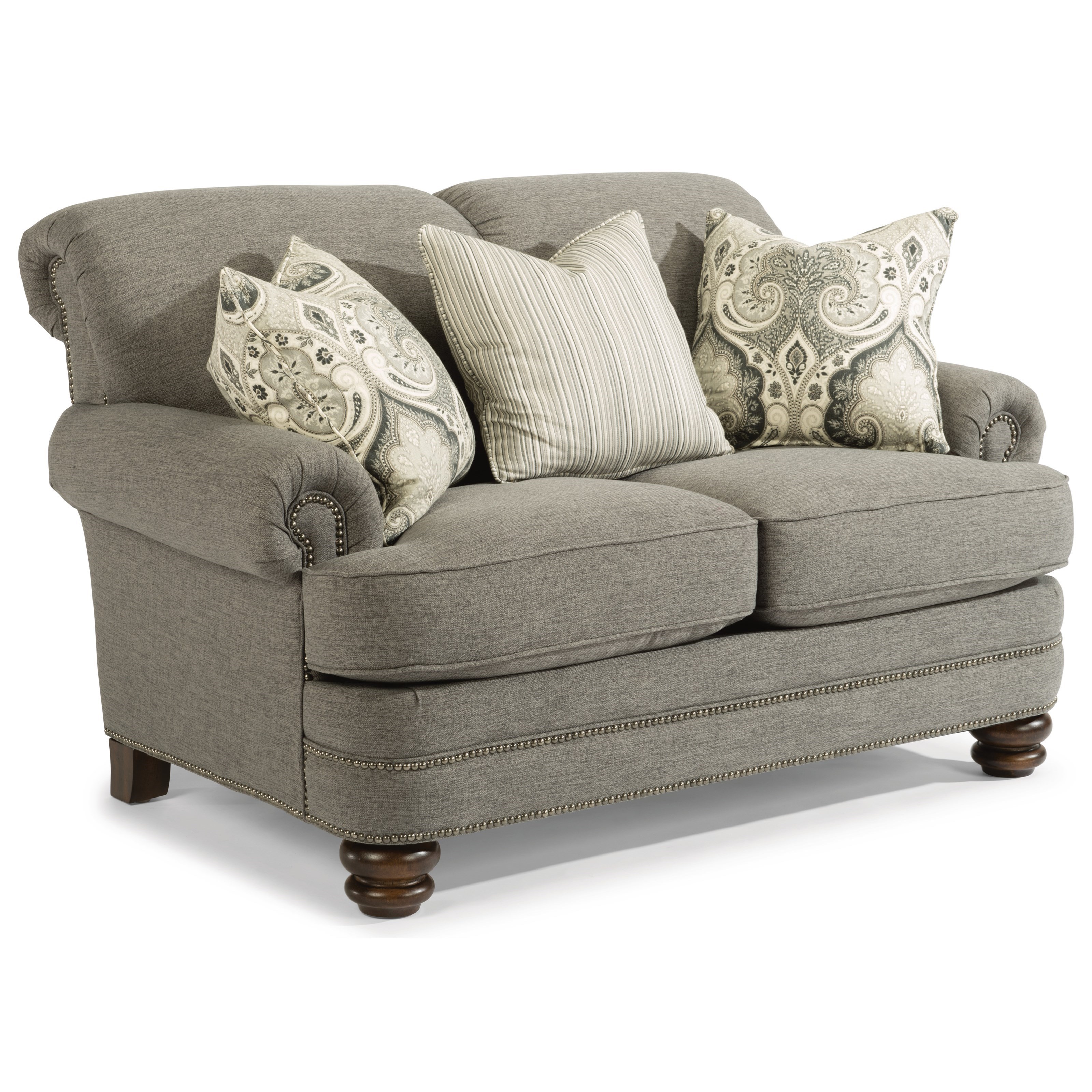 Flexsteel Bay Bridge Traditional Rolled Back Loveseat Conlin S Furniture Loveseats