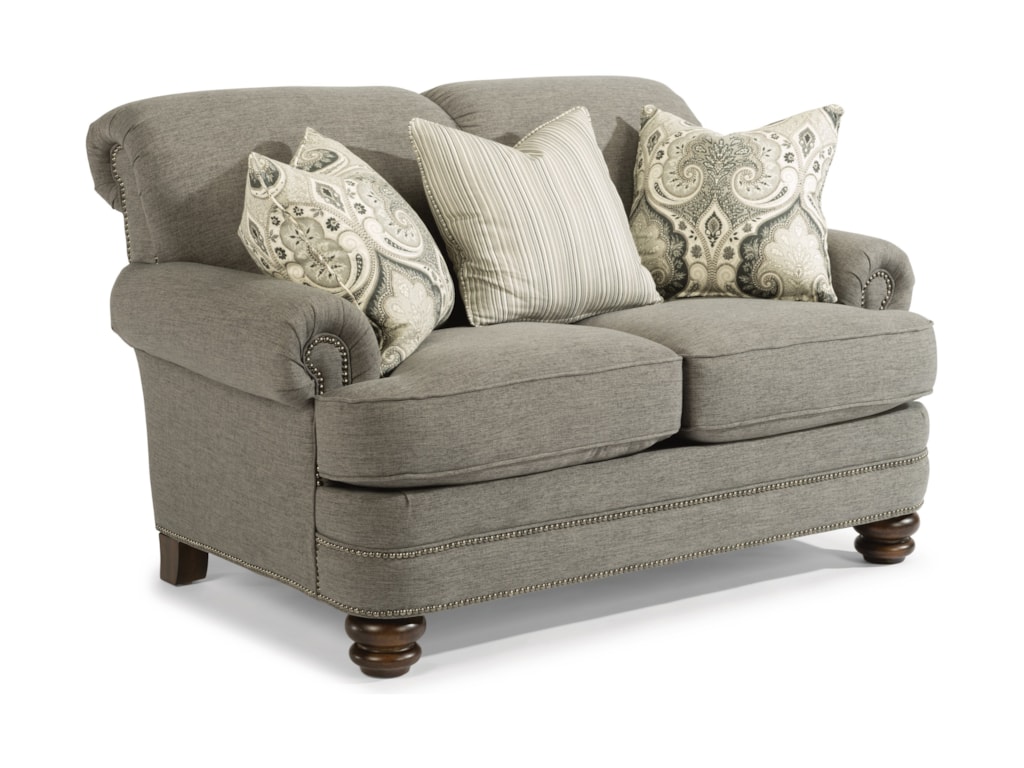 Flexsteel Bay Bridge Traditional Rolled Back Loveseat Conlin S Furniture Loveseats