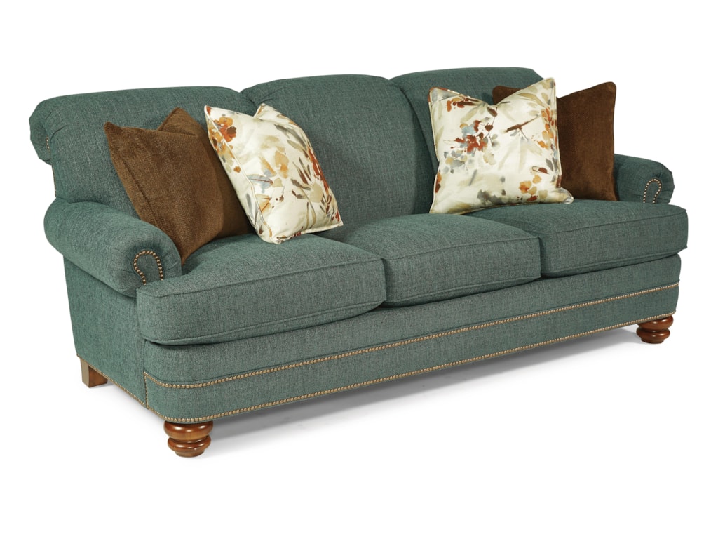 Flexsteel Bay Bridge Traditional Rolled Back Sofa Conlin S Furniture Sofas