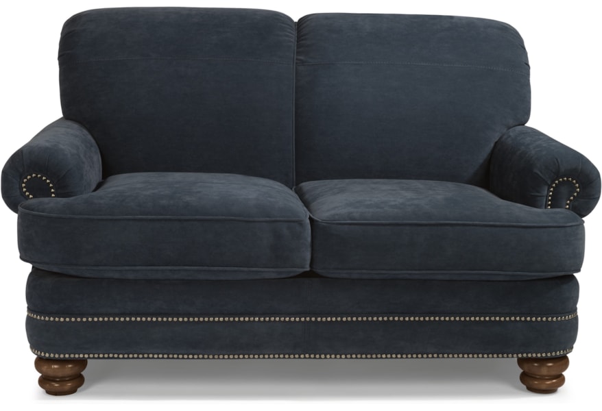 Flexsteel Bay Bridge Traditional Rolled Back Loveseat Suburban Furniture Loveseats