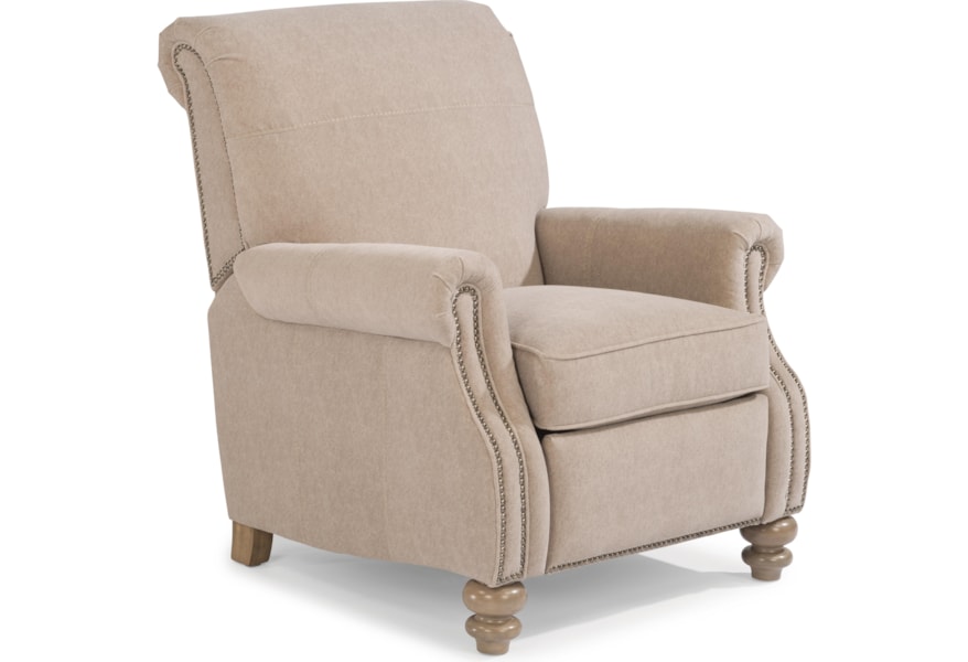 Flexsteel Bay Bridge Traditional High Leg Recliner With Rolled Back Rooms And Rest High Leg Recliners
