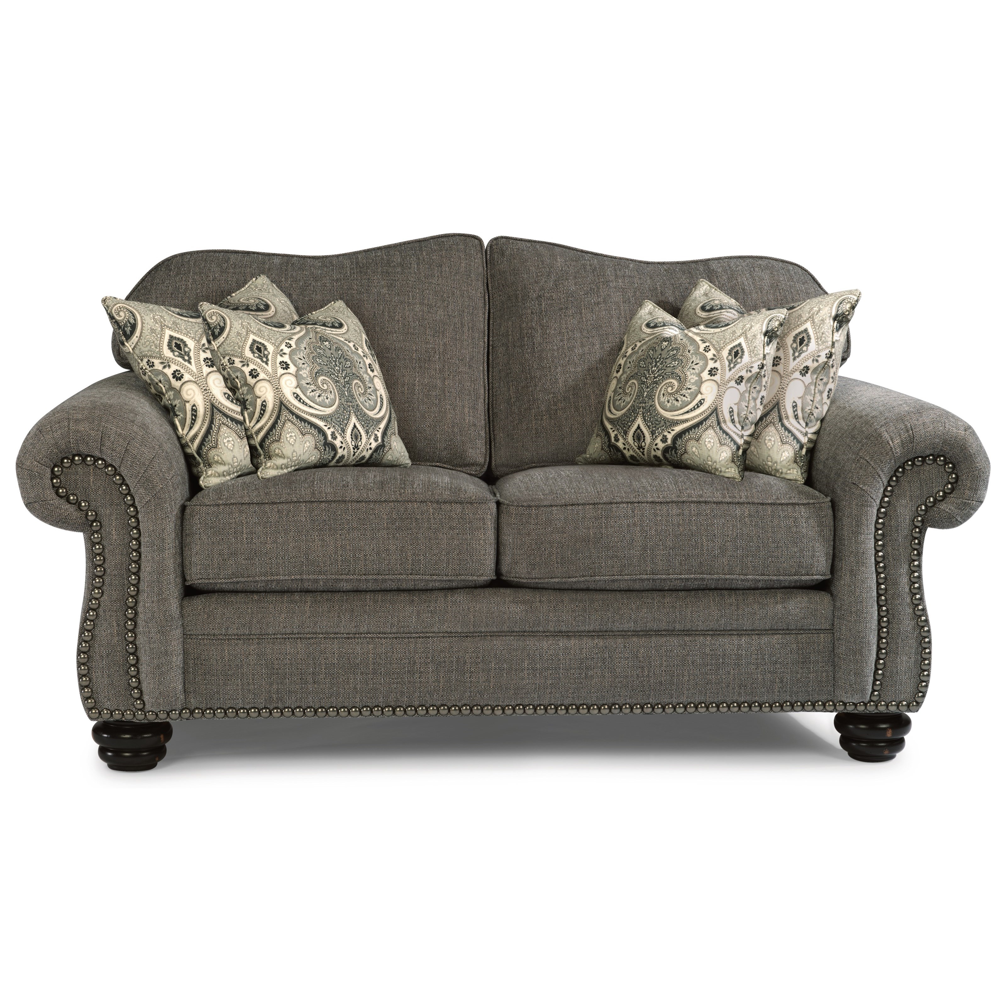 Flexsteel Bexley Traditional Love Seat With Nailhead Trim Goffena Furniture Mattress Center Loveseats