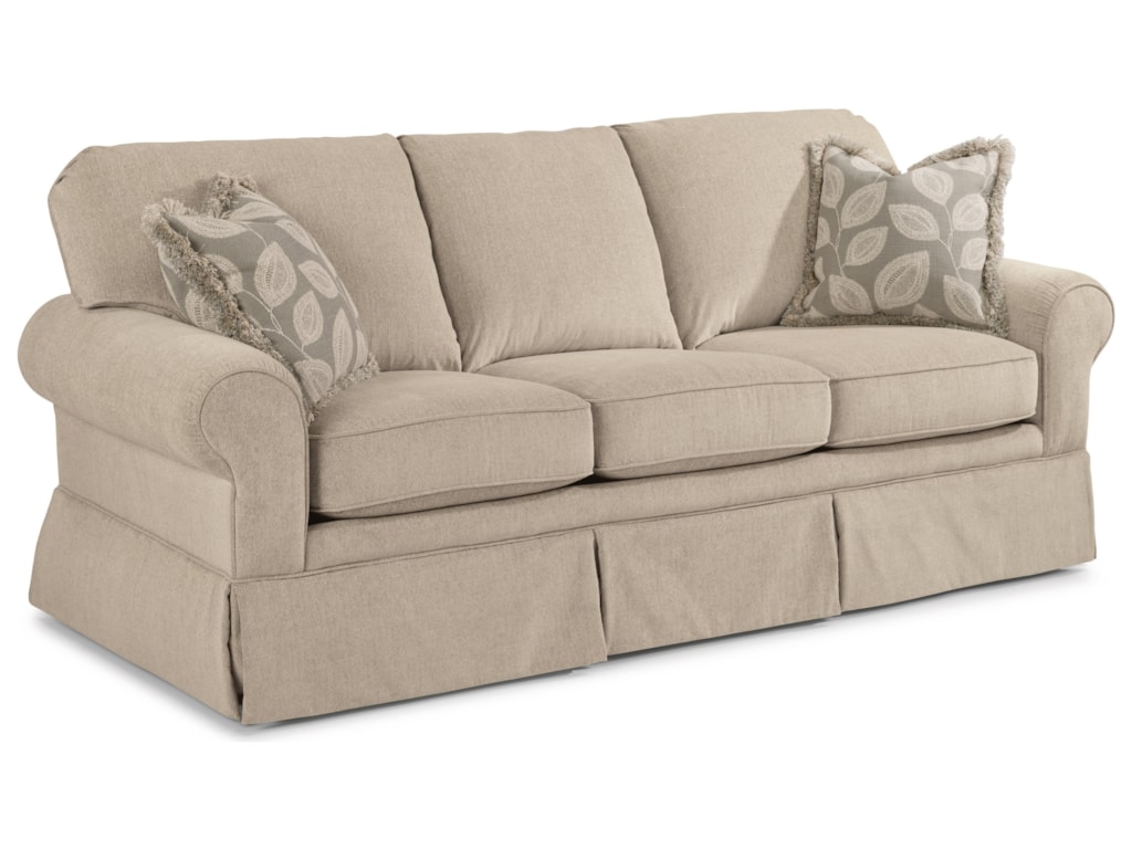 Camilla Casual Sofa With Skirted Base By Flexsteel At Dunk Bright Furniture
