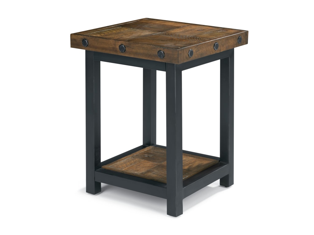 Flexsteel Carpenter 6722 07 Chair Side Table With Square Reclaimed Carpenter Chair Side Table With Square Reclaimed Wood Top By Flexsteel