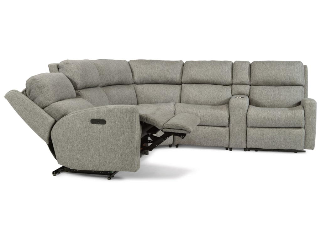 Catalina 6 Piece Reclining Sectional With Laf Raf Recliners Armless Recliner Chair Wedge And Console By Flexsteel At Pilgrim